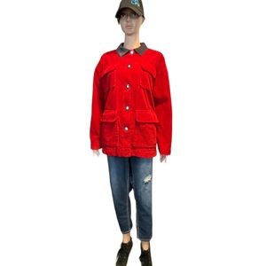 Vintage The Eagle’s Eye Corduroy Flannel Lined Jacket Coat, Red | M